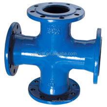 BS EN545 potable Water BS EN598 sewage wastewater piping fittings Ductile Cast Iron All flange tee equal cross